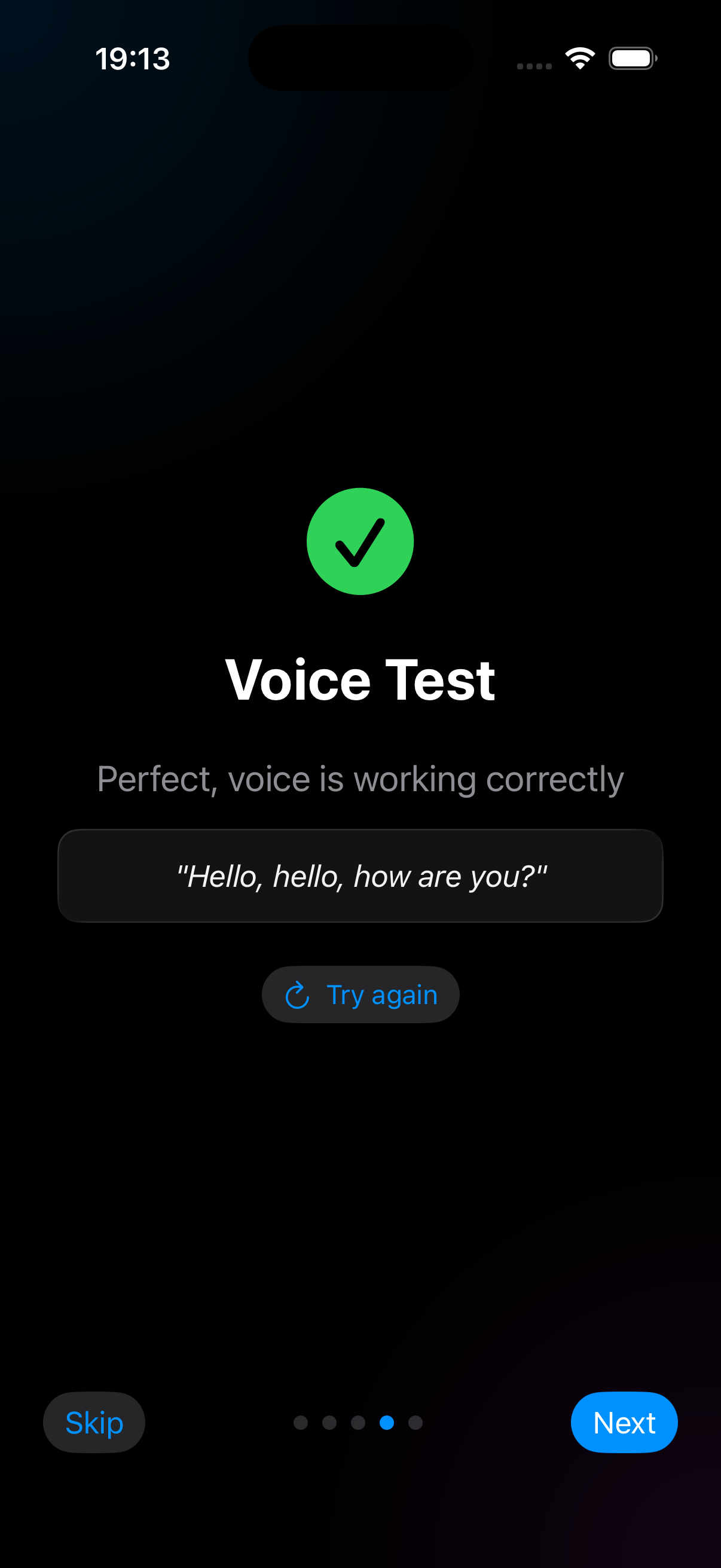 KoeCode iPhone - Voice test