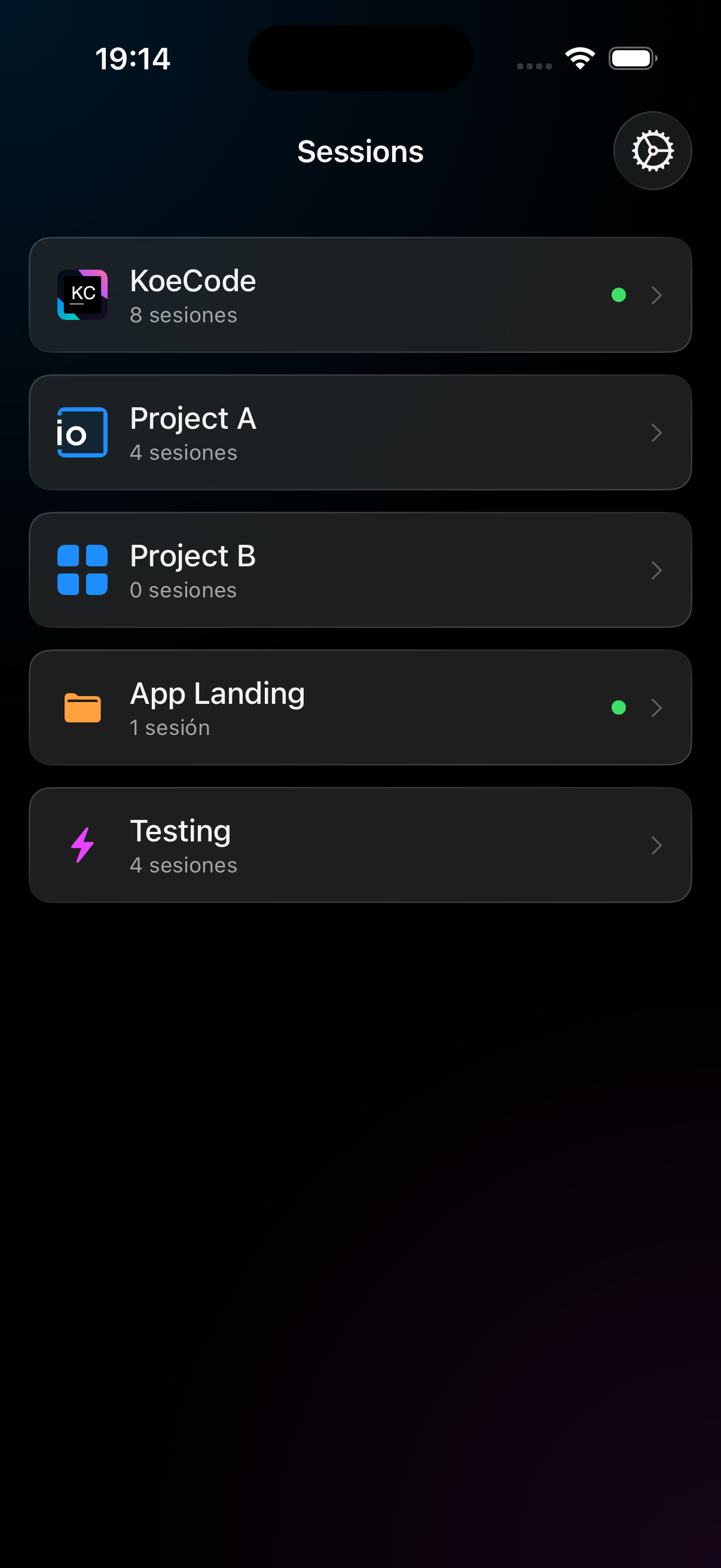 KoeCode iPhone - Sessions